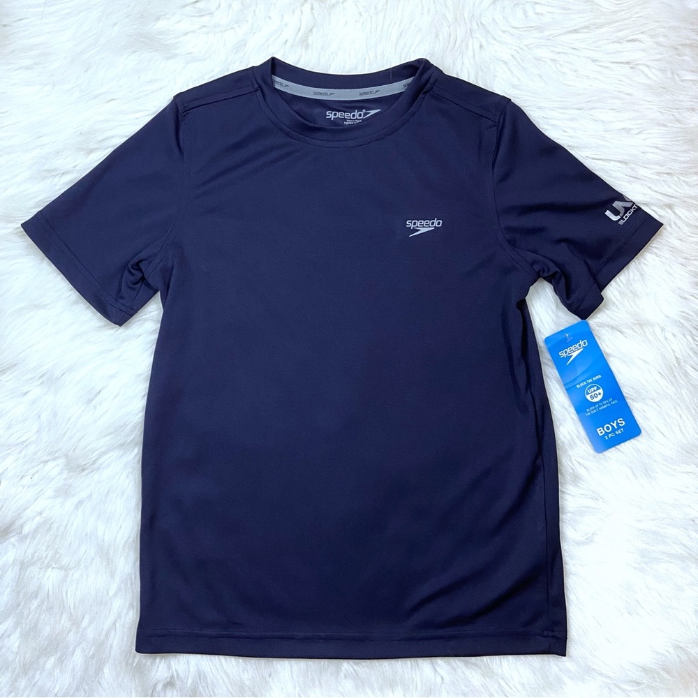Speedo Kids Size Large 14-16 Navy Beach Shirt